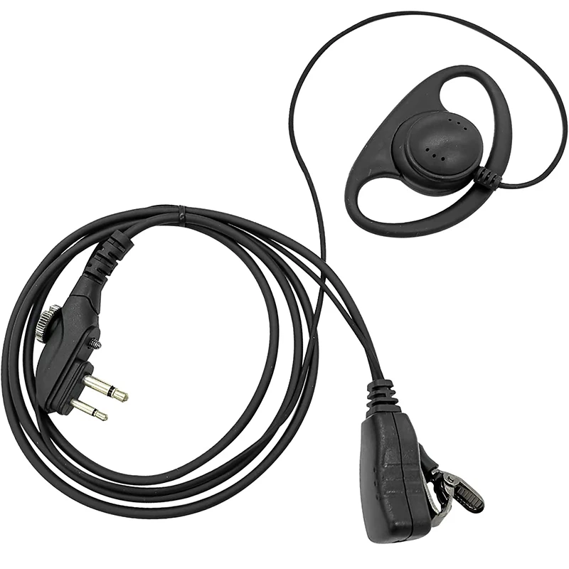 Risenke D Shape Loop Ring Walkie Talkie Earpiece with PTT Mic Compatible with Hytera HYT BD502 BD502i PD502 PD562 TC-508 TC-580