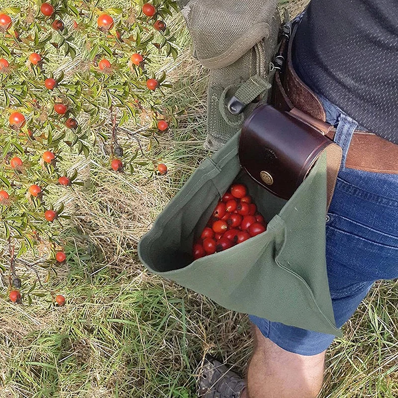 

1 Pack Portable Outdoor Foraging Bags Fruit Picking Bags Foldable Berry Bag Storage Waist Field Snack Storage Bag
