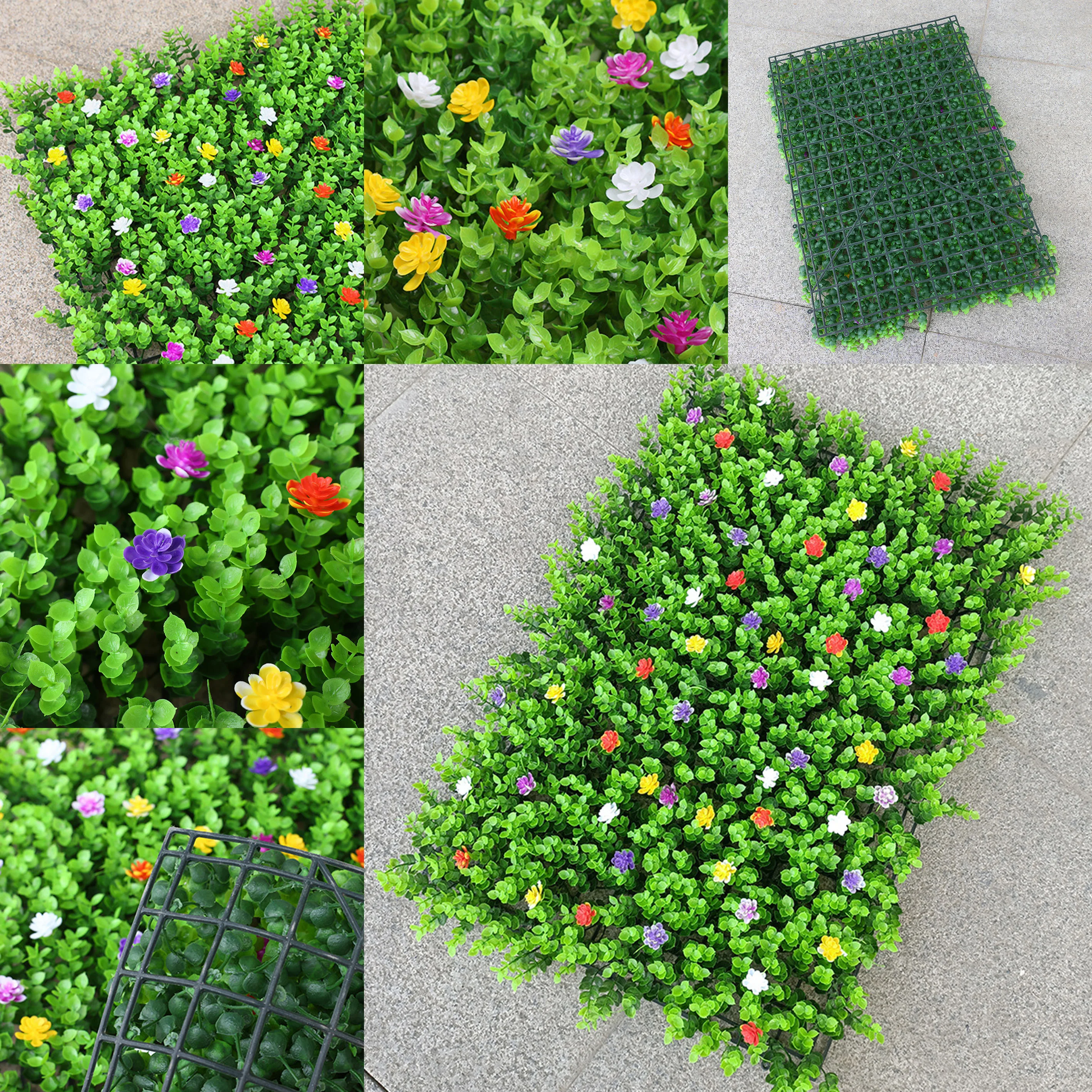 

Artificial Plant Wall Milan Lawn Eucalyptus Green Plant Background Wall Wedding Plastic Fake Grass Flower Screen Home Decoration