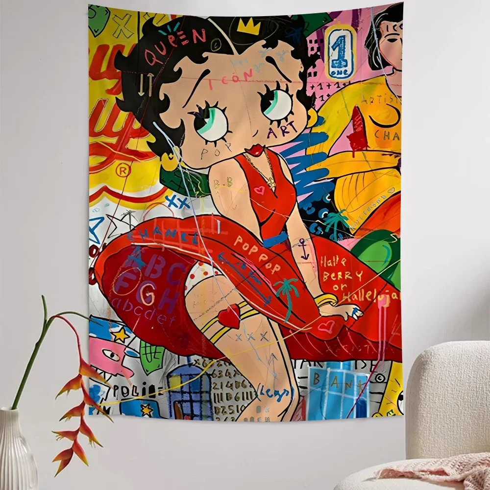 B-Betty-Cute-Boop гобелен с героями мультфильмов искусство научная фантастика домашний