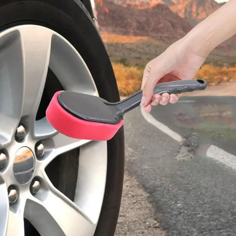 

Tire Shine Applicator Brush Polyurethane Sponge Tire Sponge Brush With Long Handle Tire Brush Wheel Dressing Applicator