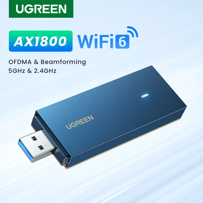  UGREEN AX1800 WiFi адаптер WiFi6 USB3.0 5G и 2,4G двухдиапазонный USB WiFi для ПК ноутбука Wifi антенна USB Ethernet приемник сетевая карта 