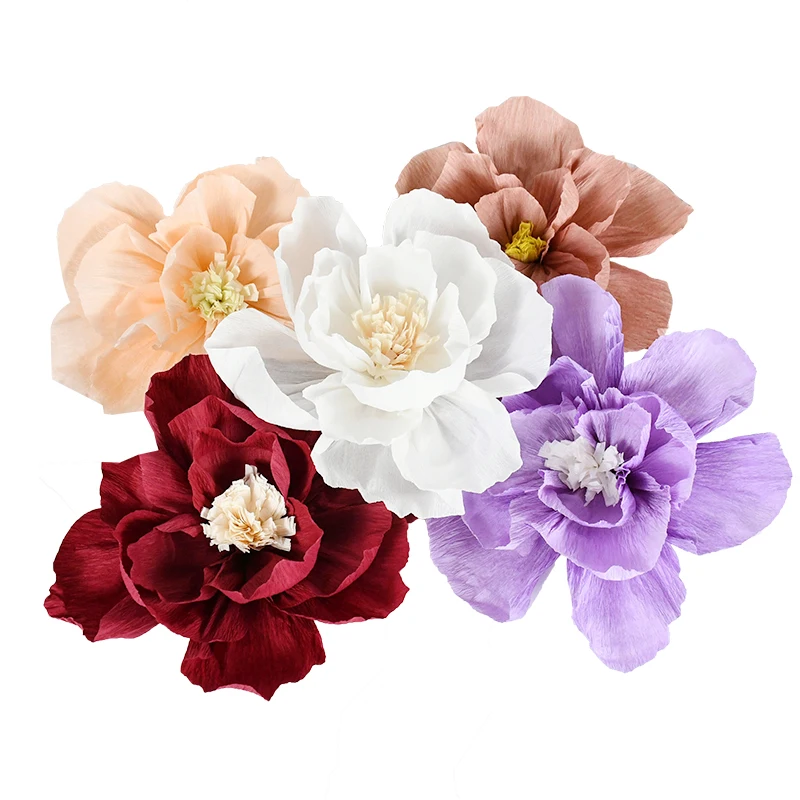 

3/1Pcs 25cm Crepe Paper Flowers Artificial Flowers Peony Rose Head For Home Decor Wedding Birthday Party Decor DIY Crafts Gifts