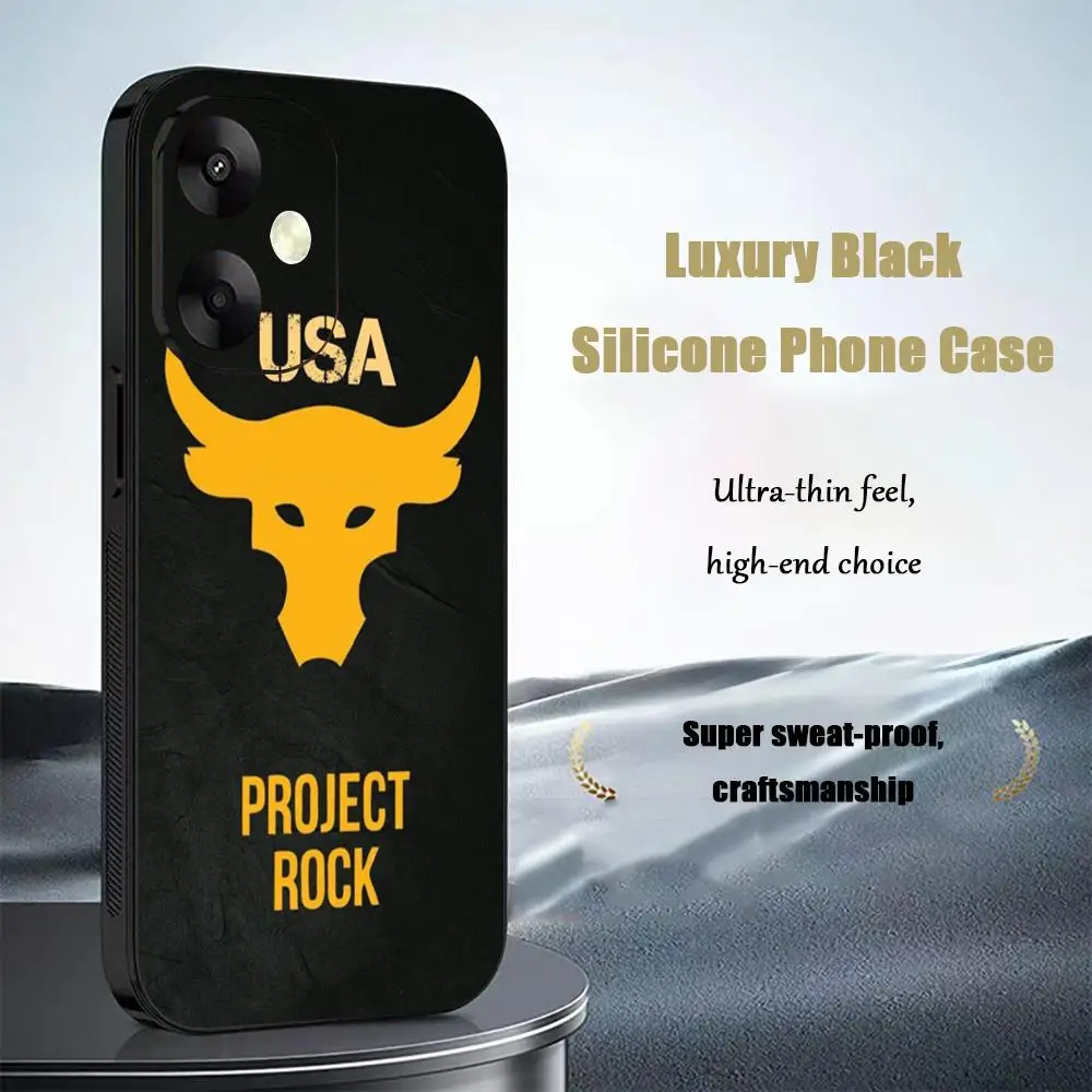 Фото Чехол для телефона Project Rock для Xiaomi Redmi17 14C 13C 12C Note 15 14 13 12 Pro Plus S, мягкий черный чехол для телефона. №3