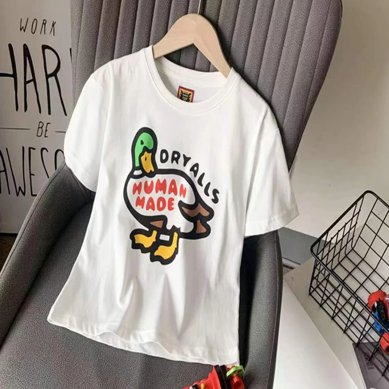 

2022 Human Made T-Shirt Men's Women's All-match Couple Style Duck Print Bamboo Cotton Short Sleeves