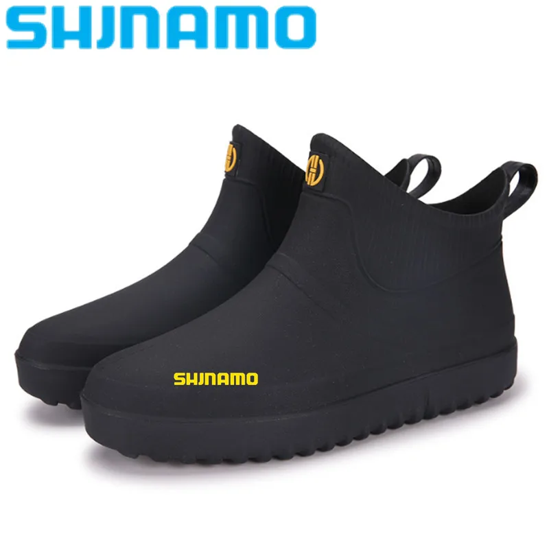 

2024 Men's Fishing Water Shoes Anti-slip Rain Shoes Outdoor Waterproof Shoes Rubber Light Overshoes Boots Fishing Shoes