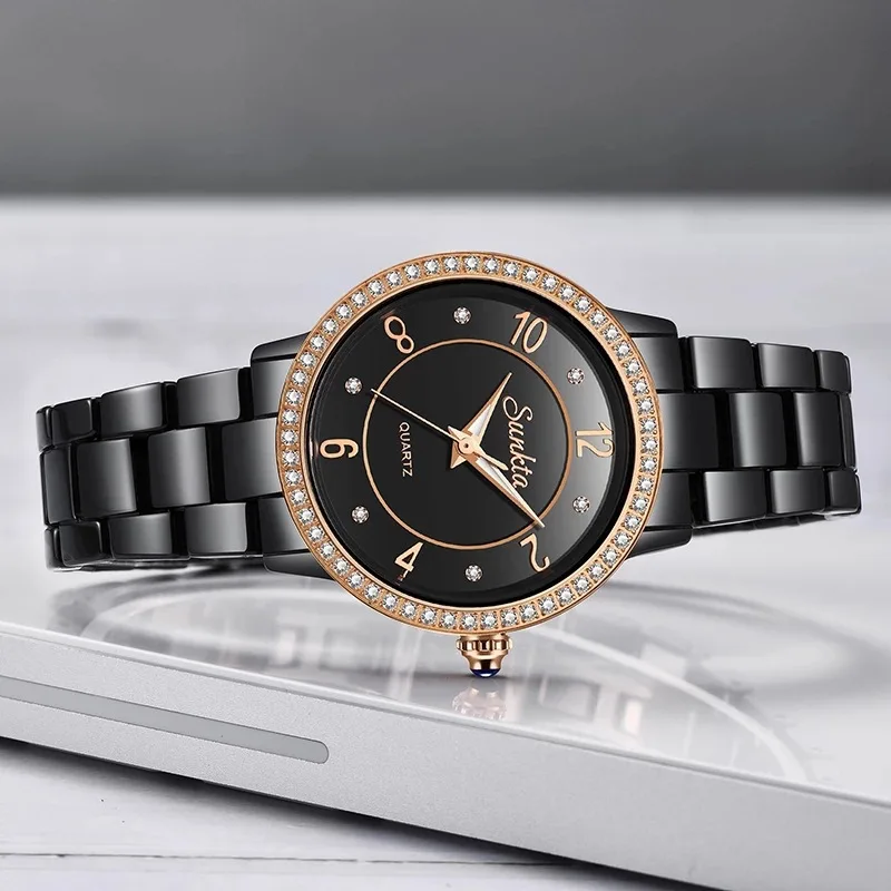 Women Watches Diamond Gold Watch Ladies Wrist Watches Luxury Brand Rhinestone Women's Bracelet Watches Female Waterproof Fashion