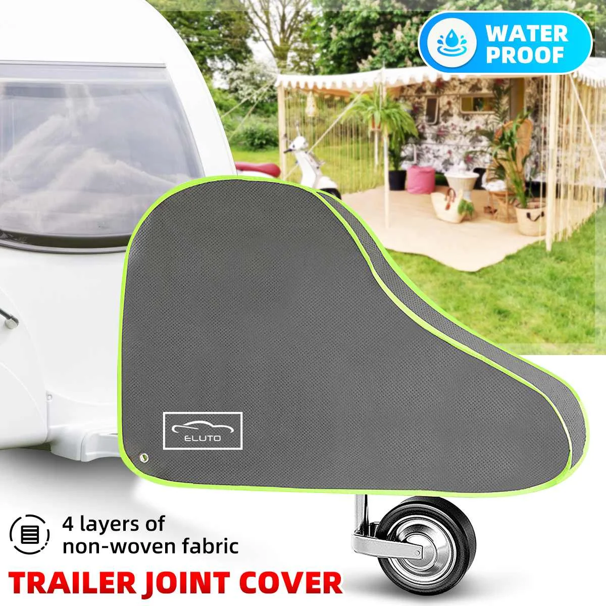 

1/2/4sets 4-Layer Camper Trailer Towing Hitch Coupling Lock Cover Waterproof Dust-proof Trailer Towing Hitch Cover 95x61x15cm