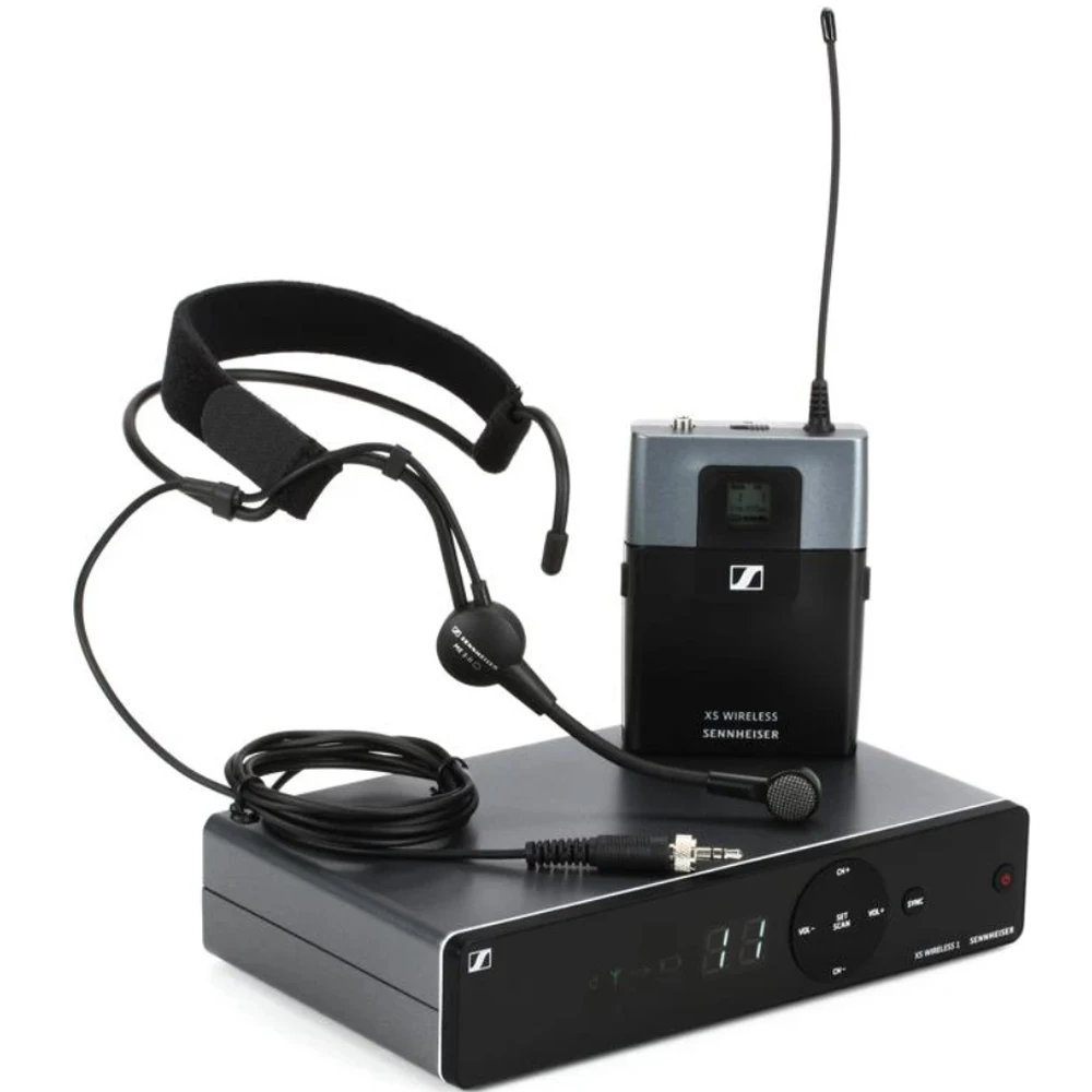 

Sennheiser XSW 1-ME3 Wireless Headworn Microphone System with ME 3 Headset, SK-XSW Bodypack Transmitter, and EM-XSW 1 Receiver