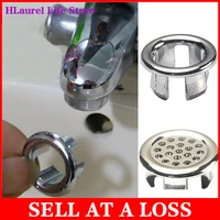 high quality sink round ring overflow spare cover plastic silver plated tidy trim overflow bathroom overflow ring replace acces