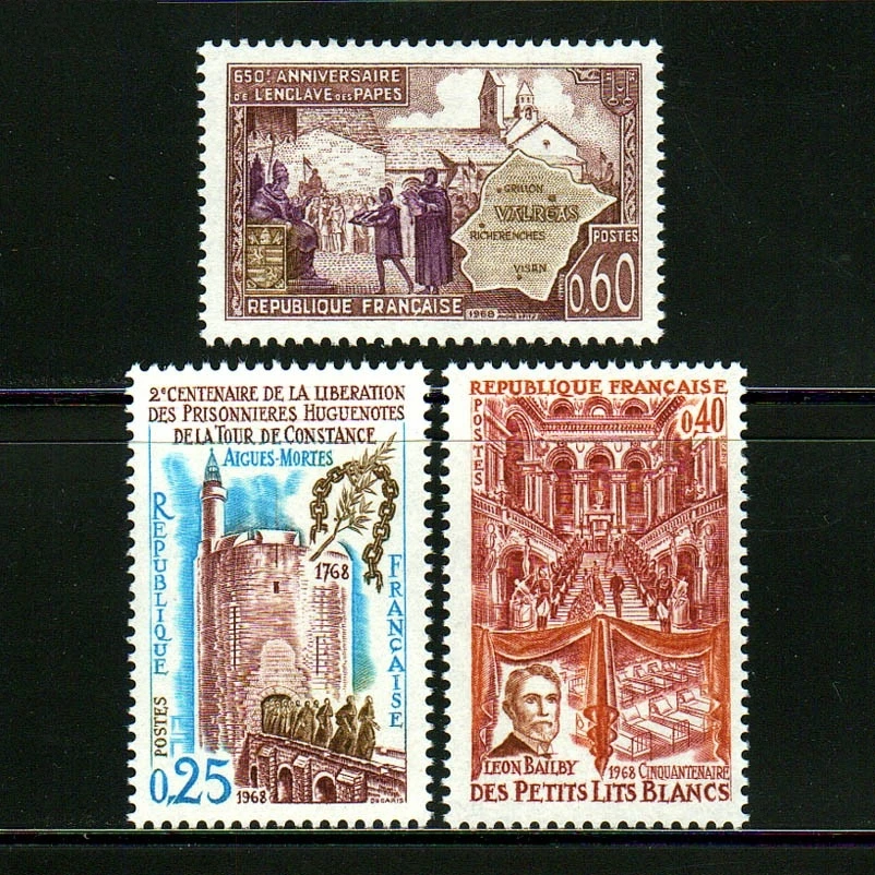 

3 шт./компл. новая французская почтовая печать 1968, исторические древние здания, гравировка, почтовые штампы MNH