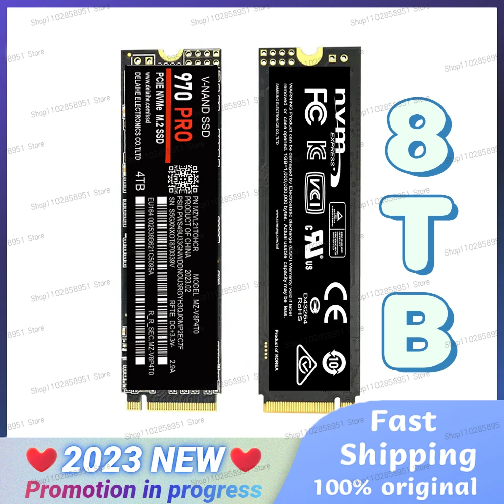 

8TB High Speed Internal Hard Drive NGFF/NVME M.2 High Capacity SSD 4TB Solid State Flash Drive SSD Hard Disk for Laptop/Notebook