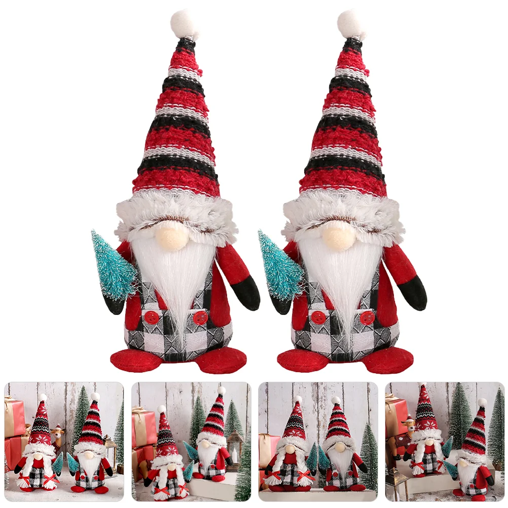 

Couple Models Male Christmas Trees Tabletop Centerpiece Cloth Gnome Decorations