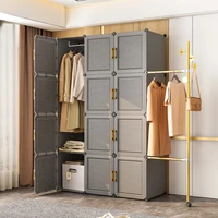 simple plastic wardrobes armoire bedroom closets portable storage cabinet wardrobes shelf closet organizer armarios furniture 5