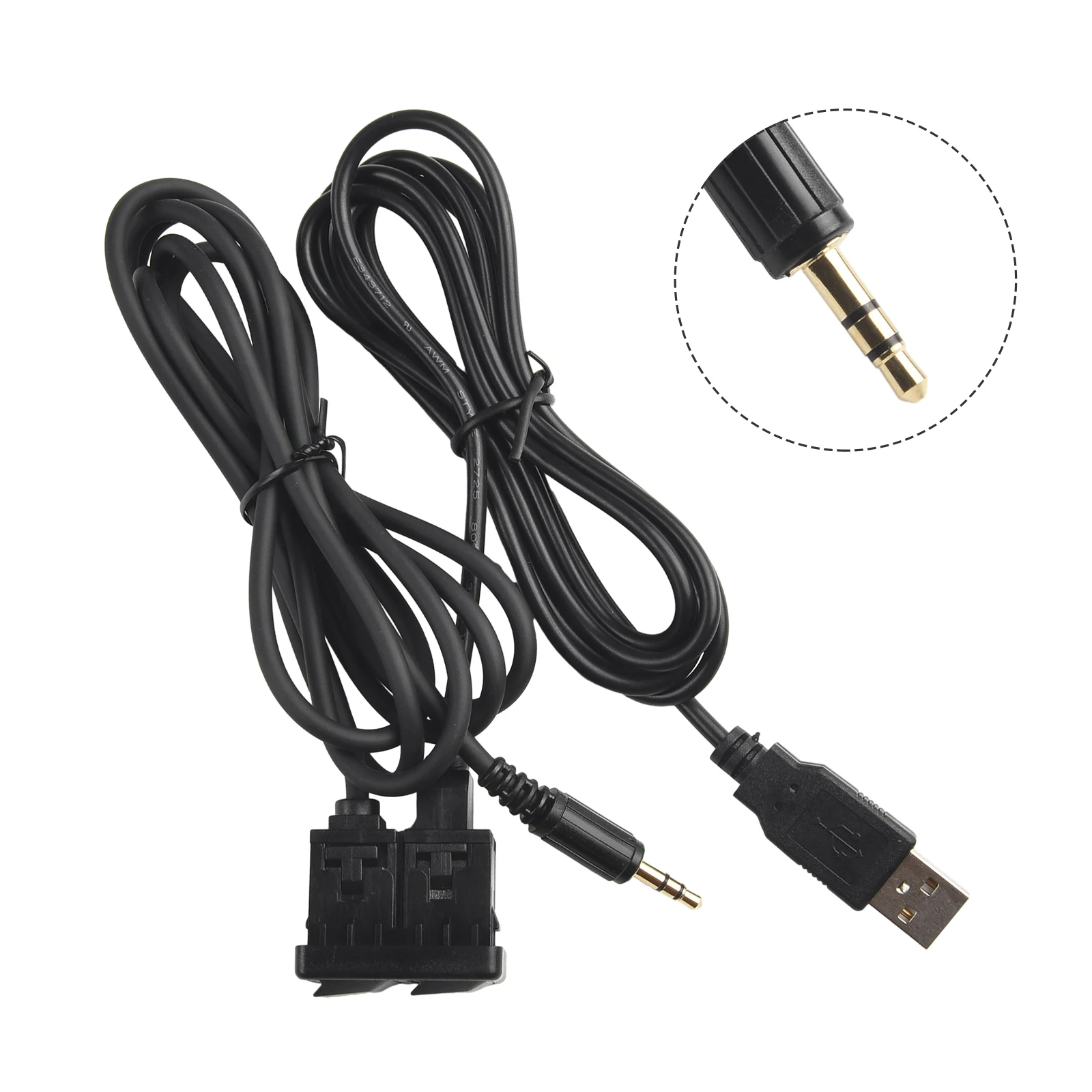 

AUX Cable Car USB AUX Adapter Car Accessories 3.4*2.3CM Black Dash Flush Mount Extension USB Wire Harness Car Auto