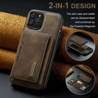 leather wallet detachable case for iphone 13 12 11 pro max mini xs xr 7 8 plus se2020 cover magnetic cards holder pocket