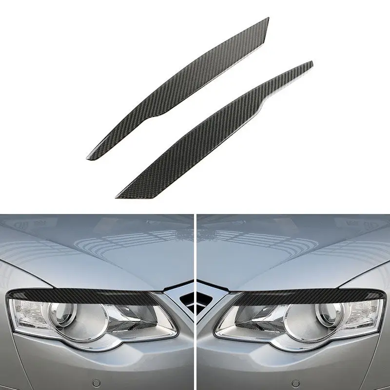 Фото 2 шт. для VW Passat B6 3C 2005 2006 2007 2008 2009 2010 мягкие автомобильные аксессуары из углеродного волокна, внутренняя фара, накладка для бровей №1