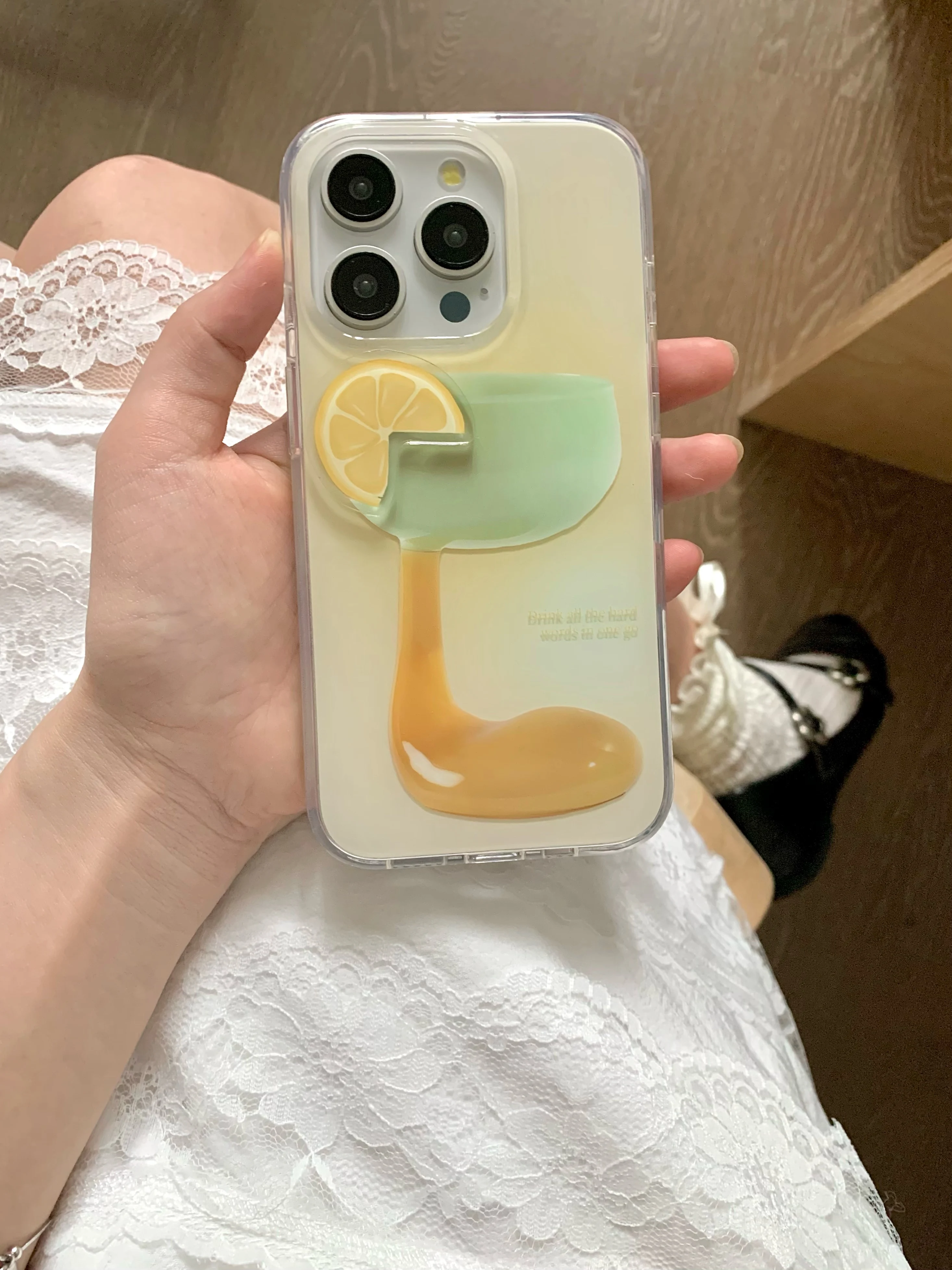 Креативные Коктейльные 3D наклейки с лимоном и черникой двухслойный чехол для iPhone