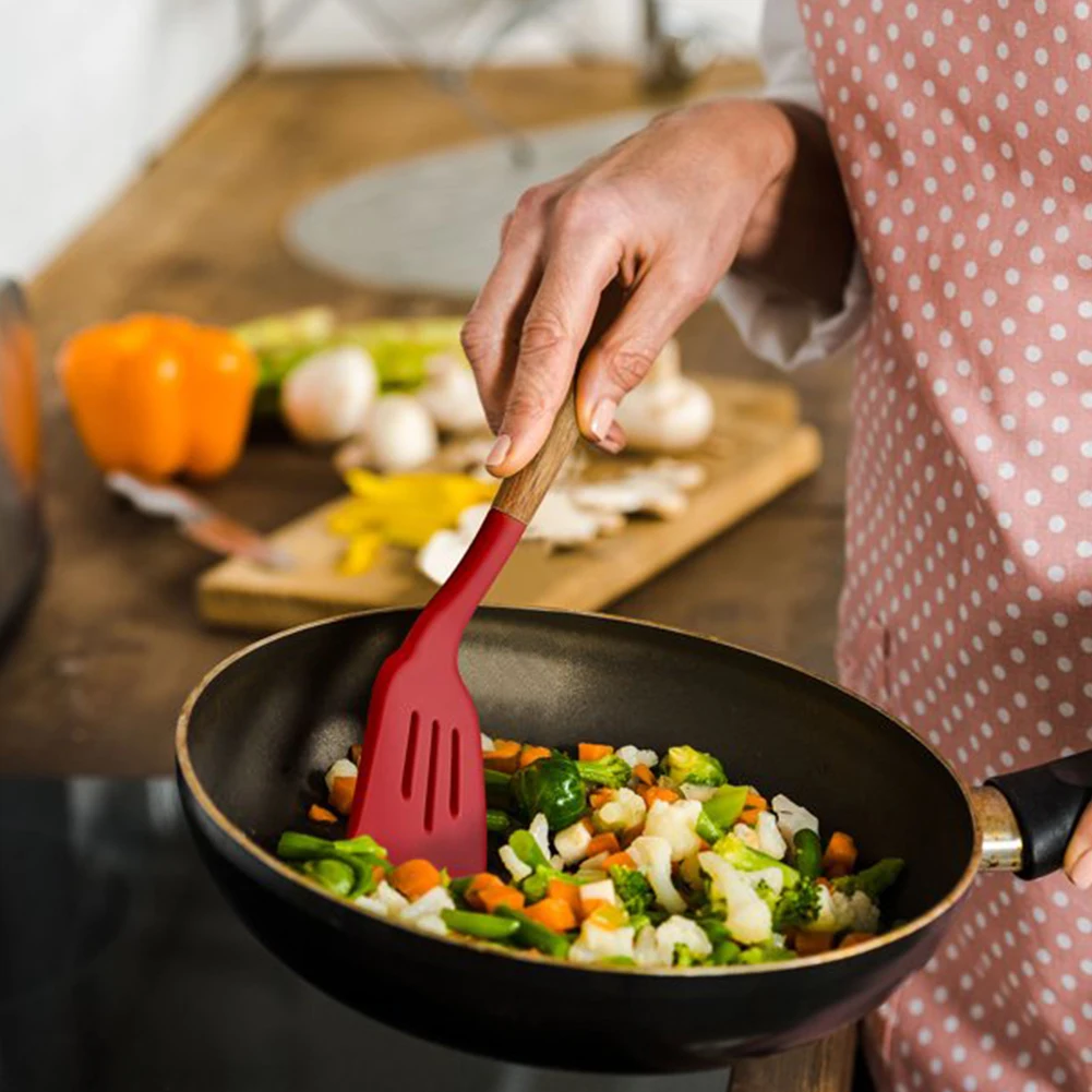 

Набор кухонной утвари для ресторана, 5 шт., инструмент для фрикциона, домашняя сковорода, антипригарная деревянная ручка, устойчивая к царап...