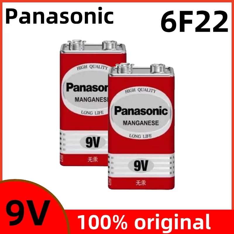 Фото Оригинальная щелочная батарейка Panasonic 9V 6F22ND, без ртути, с длительным сроком службы, для детектора дыма/будильника/беспроводного микрофона №2