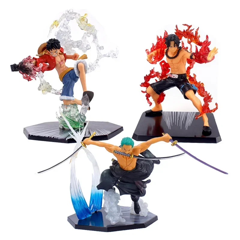 Фото Аниме-фигурки One Piece: Луффи, Монки Ророноа Эйс, Винсмоук Санджи — коллекционные модели из ПВХ, игрушки-трюкачи, украшения, подарки №4