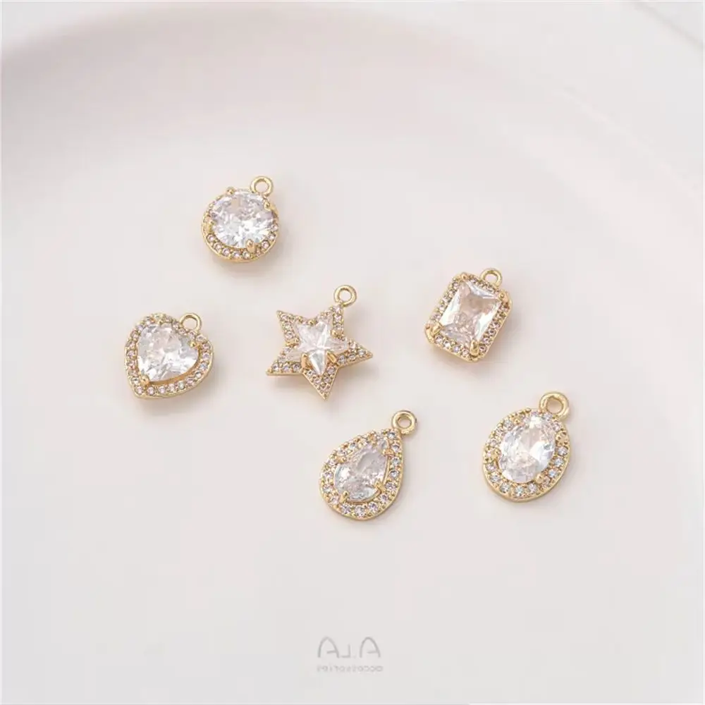 14-каратное позолоченное микроинкрустированное цирконом геометрический