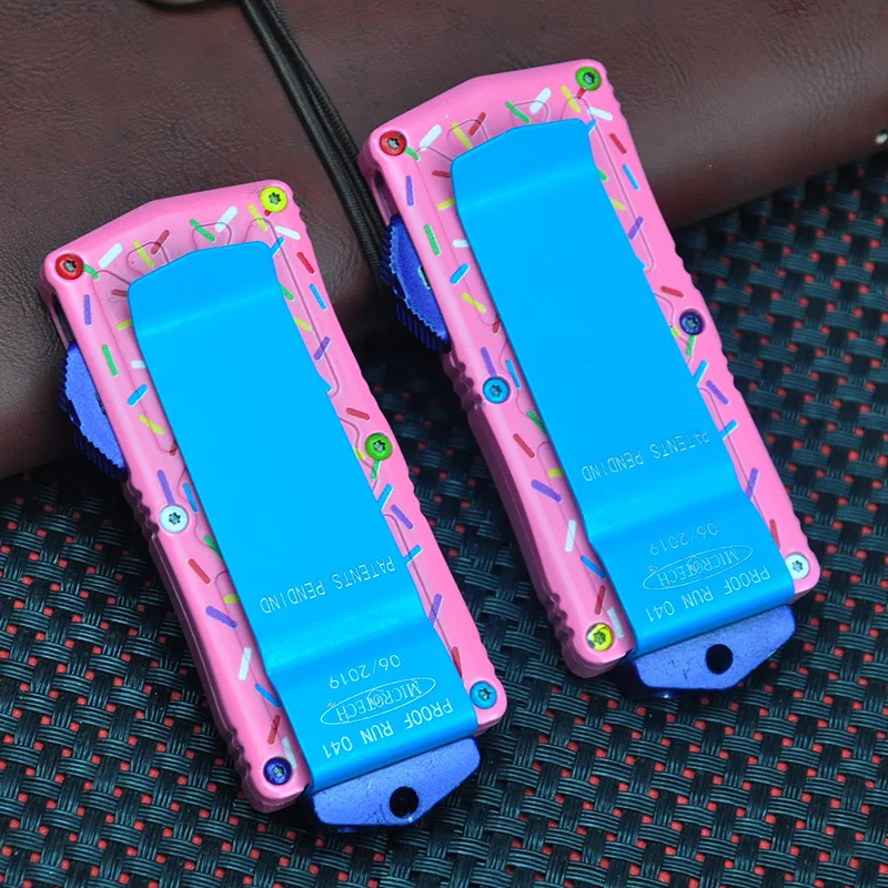 Тактический карманный нож Exocet Micro OTF TechKnife Dessert Warrior Donut Pink EXO