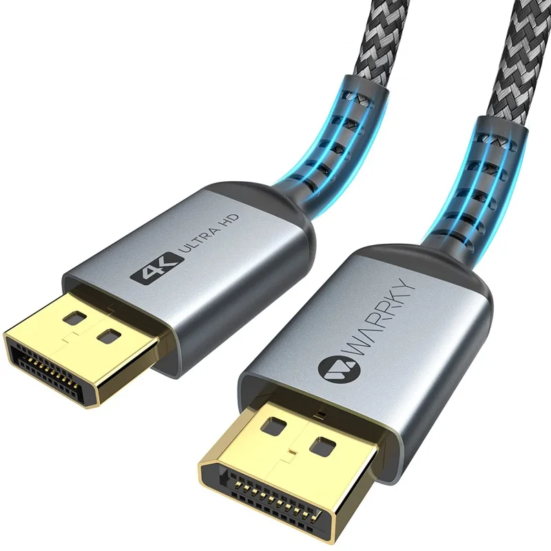 

WARRKY DisplayPort Cable 6.6Ft [4K 60Hz, 2K 144Hz -165Hz, 1080P 240Hz] Compliant with VESA DP 1.2 for Monitor, Graphics Card, La