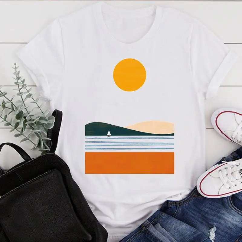 

Women Pretty Cartoon O-neck Simple New 90s Ladies Summer Print Fashion Tshirt Nice Short Sleeve Tee Top Graphic T-shirt
