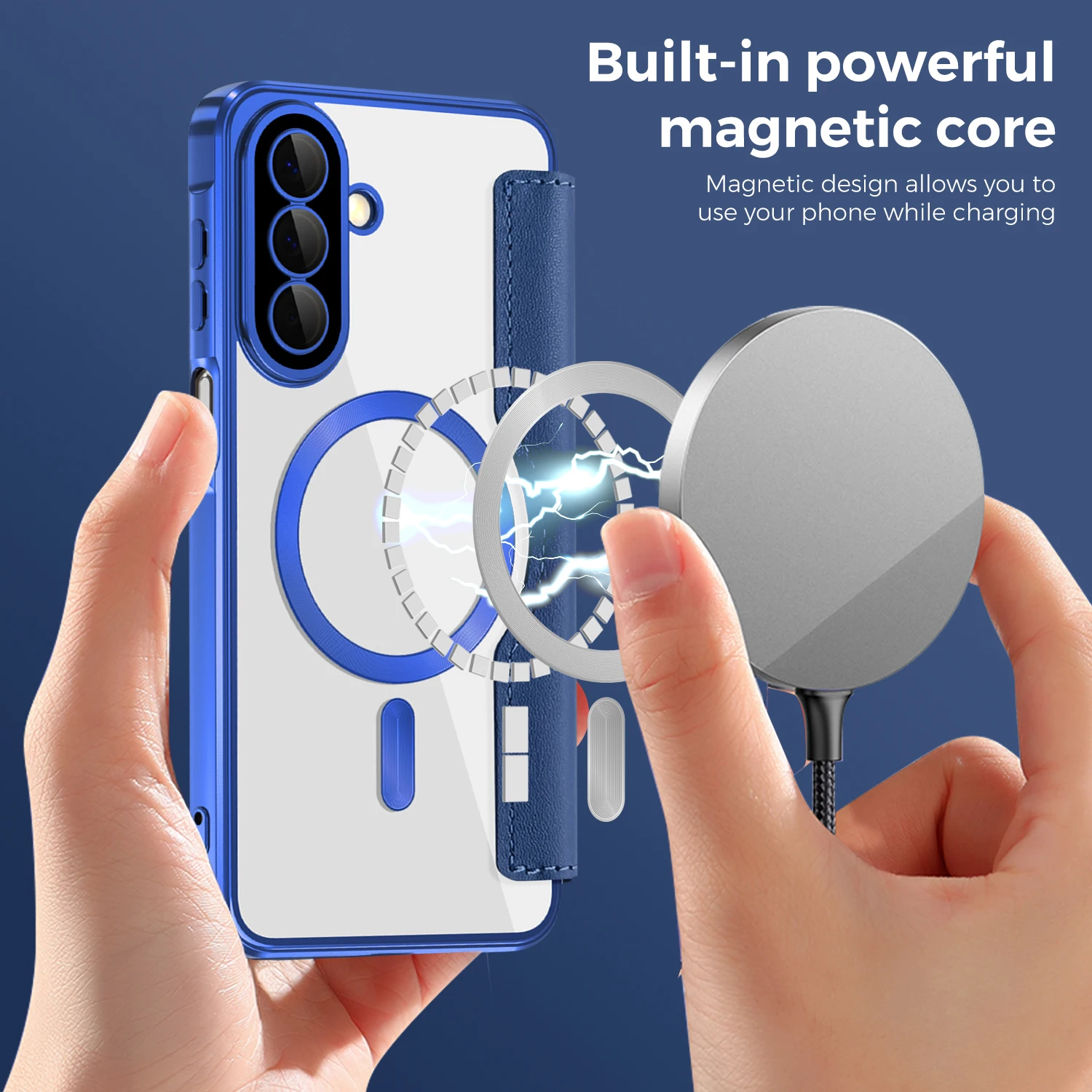 Фото Кожаный чехол-флип с отделениями для карт и магнитной застежкой для Samsung Galaxy A57 A56 A55 A37 A36 A35 A27 A26 A17 A16 A15 5G, чехол-бумажник №3