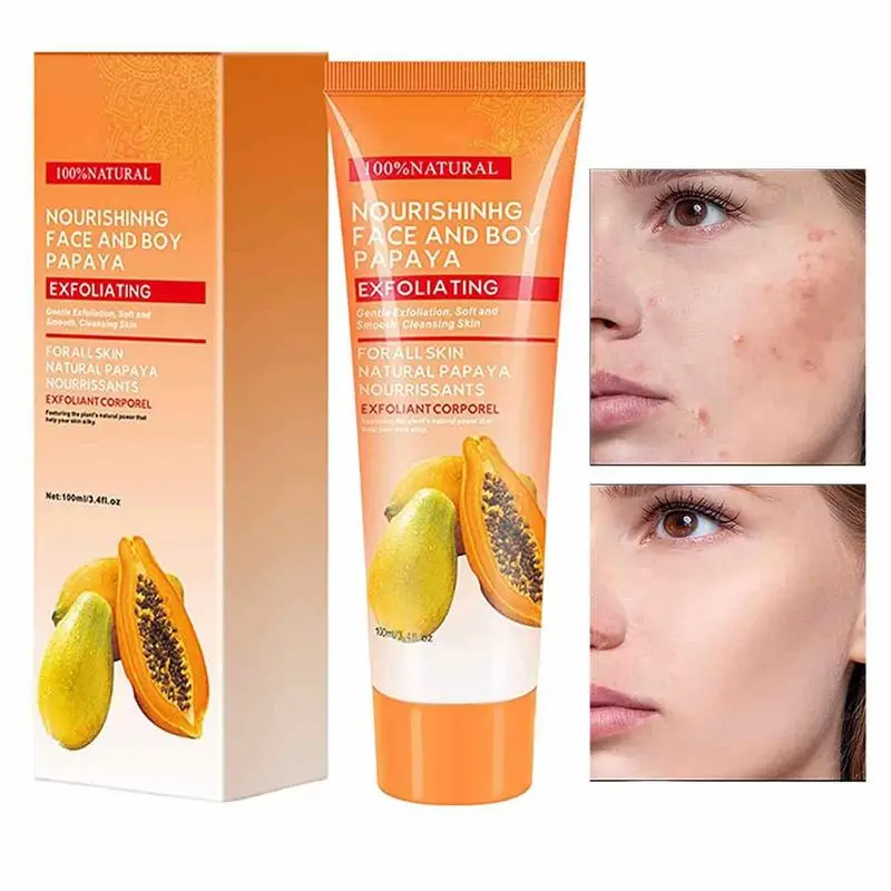 

Papaya Skin Whitening Cream For Face & Body Deep Exfoliating Peel OFF Scrub With Papaya Extract Anti Freckle Improves Dark Skin