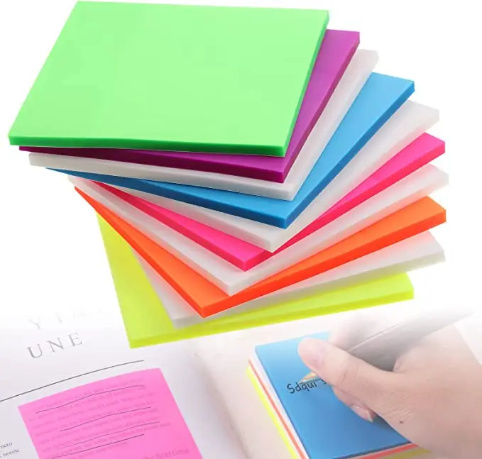 

10Pcs PET Sticker Note Self-adhesive Learning Notepad Message Reminder