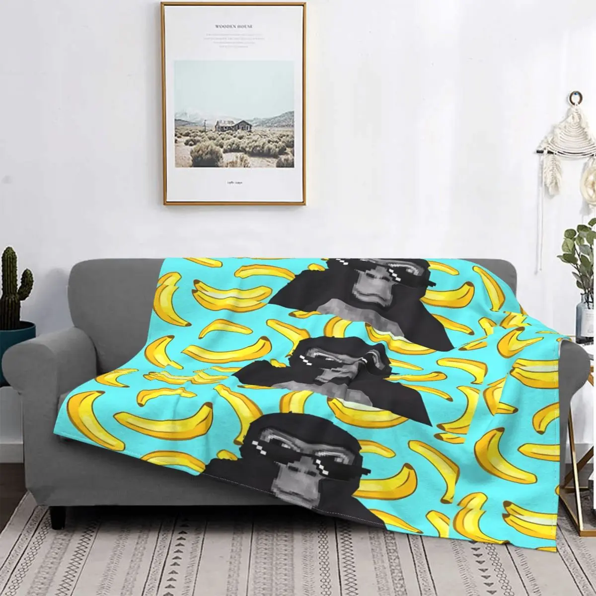 Ультрамягкое Флисовое одеяло с маркой Gorilla Tag Pfp Maker Banan