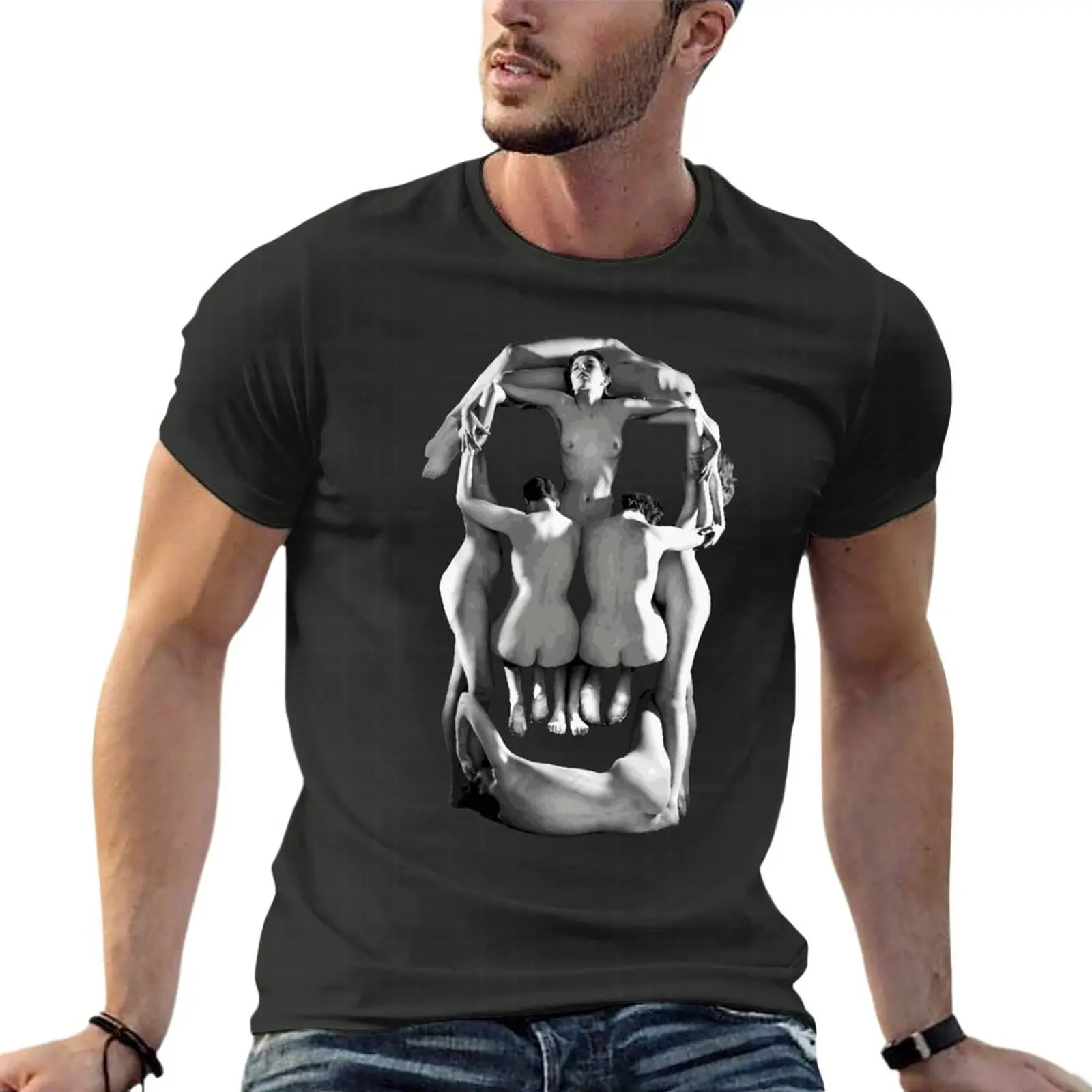 

Salvador Dali Skull Art Oversize T Shirts Summer Men Clothing Short Sleeve Streetwear Big Size Tops Tee