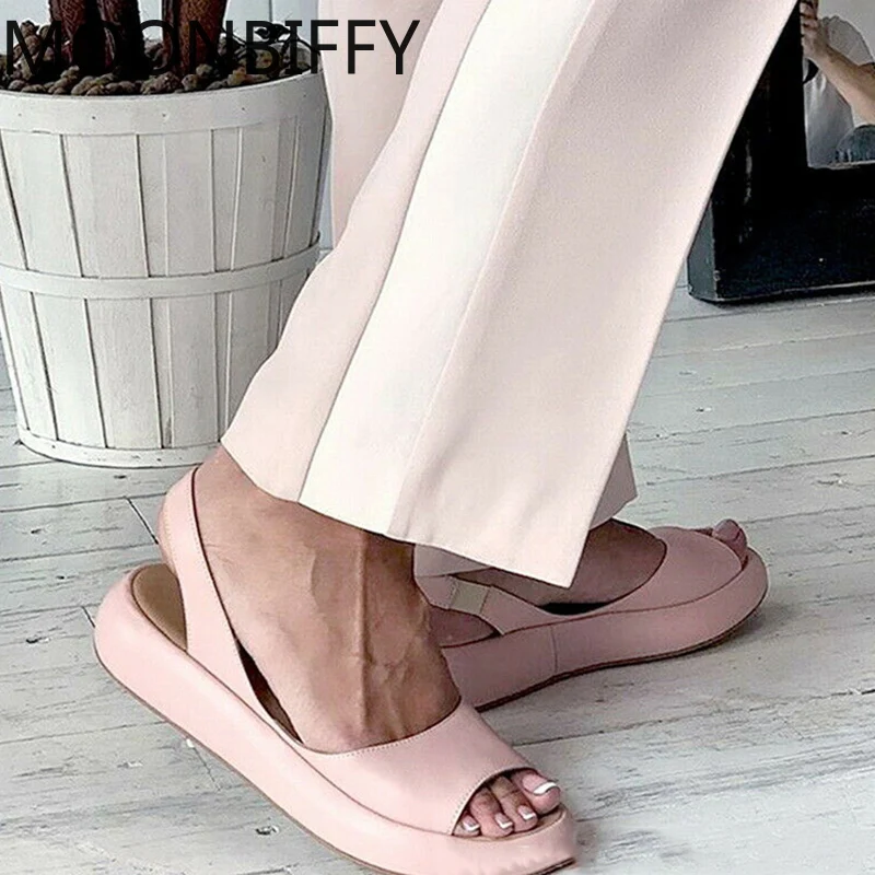 

Сандалии женские без шнуровки, дышащие Нескользящие босоножки в римском стиле, однотонные, карамельные цвета, летняя обувь