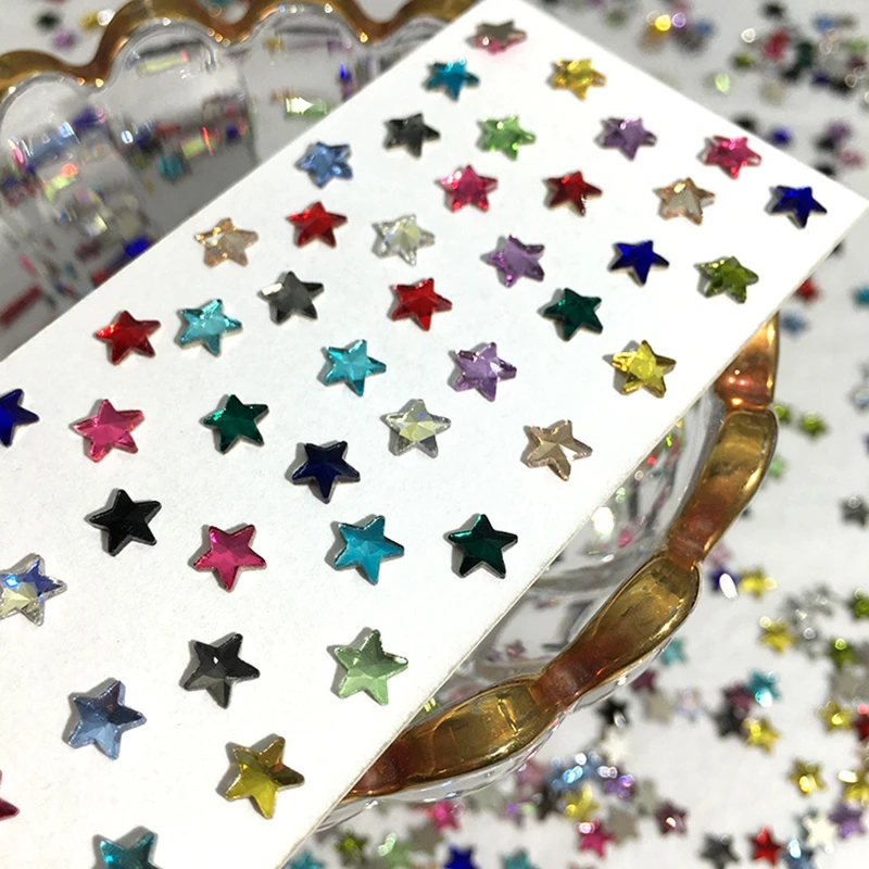 

144 шт./лот дизайн ногтей в виде пентаграммы 5 мм Ювелирные изделия алмазные Стразы с плоским основанием декоративные материалы для ногтей Ак...