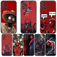 deadpool spider man phone case hull for samsung galaxy a70 a50 a51 a71 a52 a40 a30 a31 a90 a20e 5g a20s black shell art cell cov