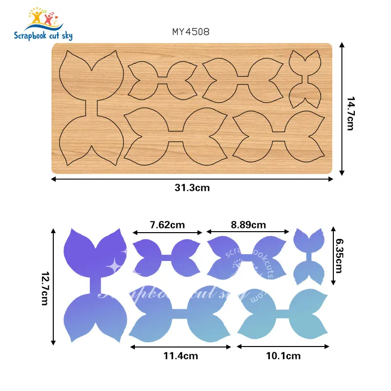 

MY4508 Butterfly End Bar Wooden Cutting Knife Die Scrapbook Compatible with Most Die Cutting Machines