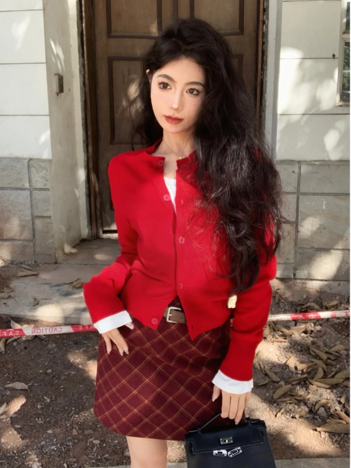 Рождественский красный свитер женский осенне-зимний мягкий клейкий вязаный