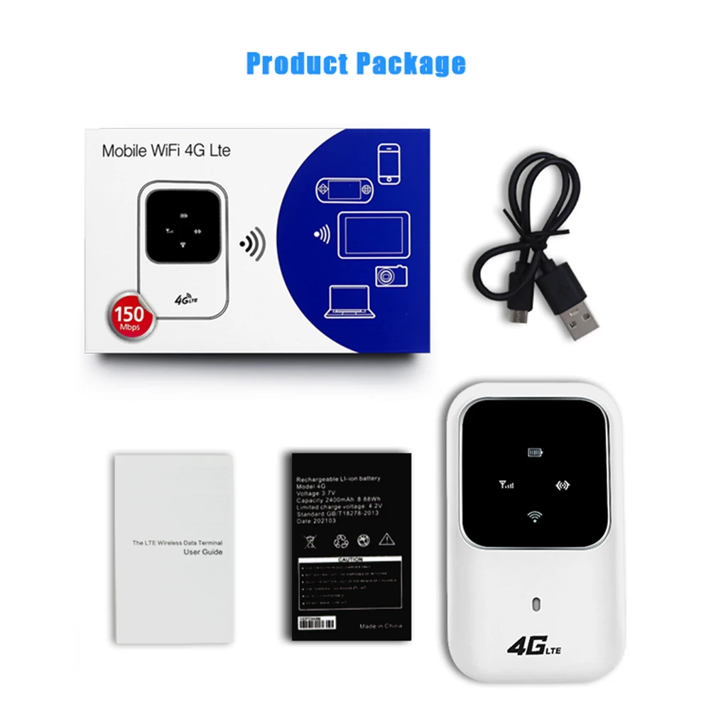 4G LTE Portable Car Mobile Broadband Pocket 2.4G Wireless Router 100Mbps Hotspot SIM Unlocked WiFi Modem images - 6