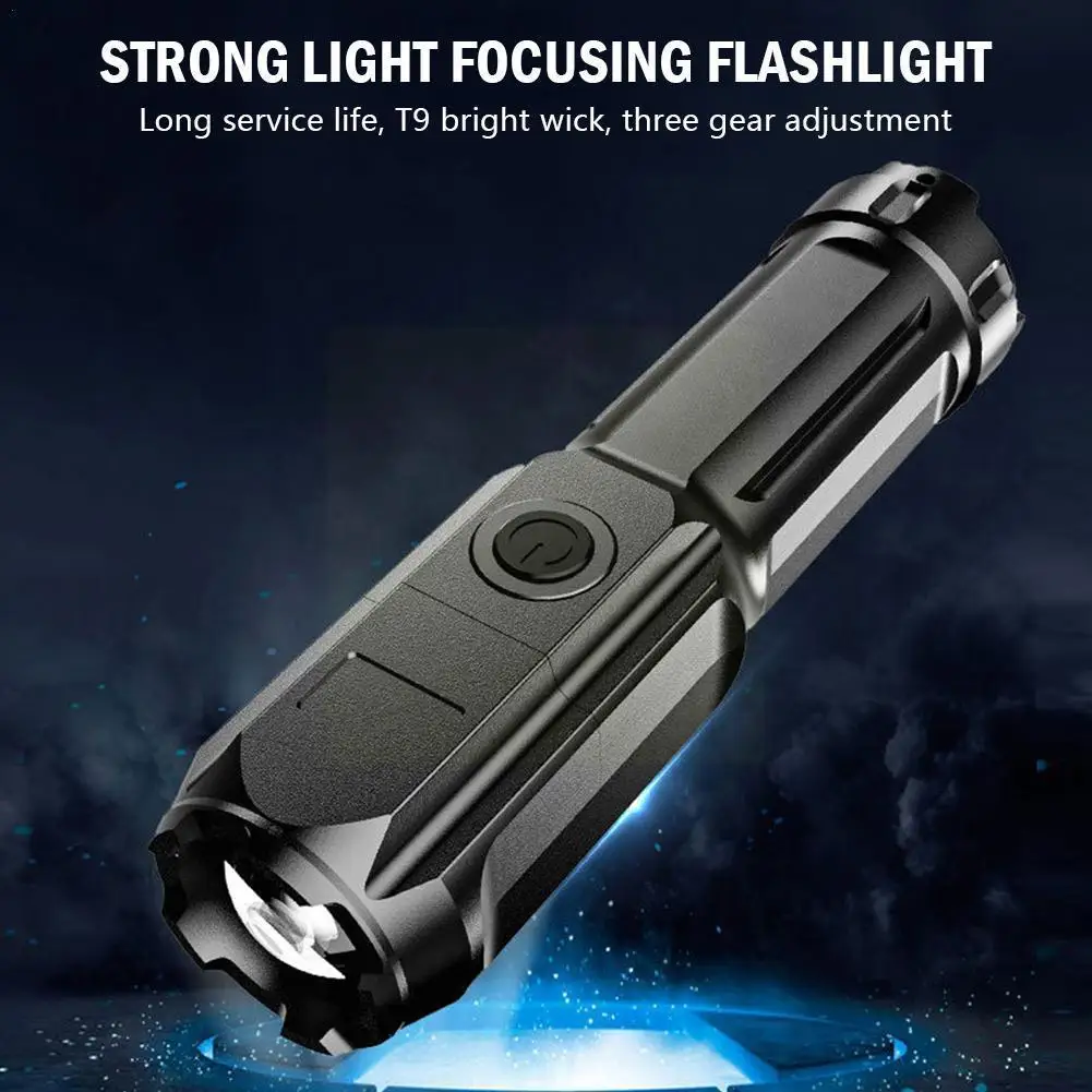 

Outdoor Portable Strong Light Flashlight Usb Rechargeable Light Lighting Tactical Led Torches Highlight Camping Zoom Flashl T9q4