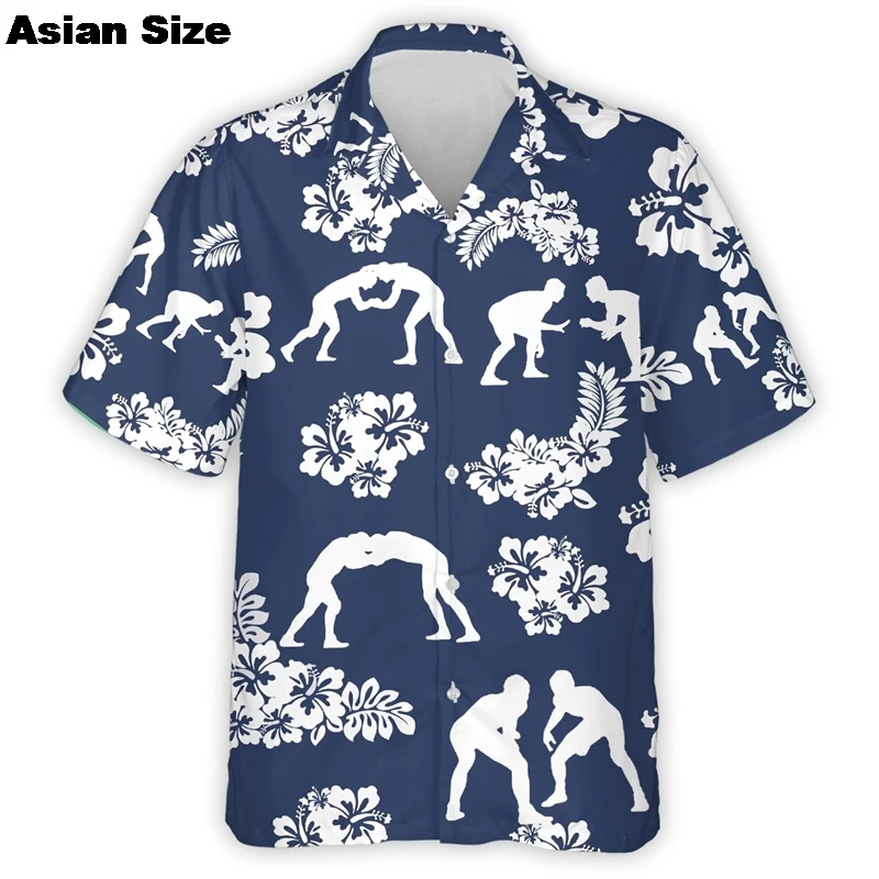 3D Mask Print Men's Shirt Summer Lucha Libre Short Sleeve Casual Hawaii For Men Clothing 2025 Mexican Wrestling Tee