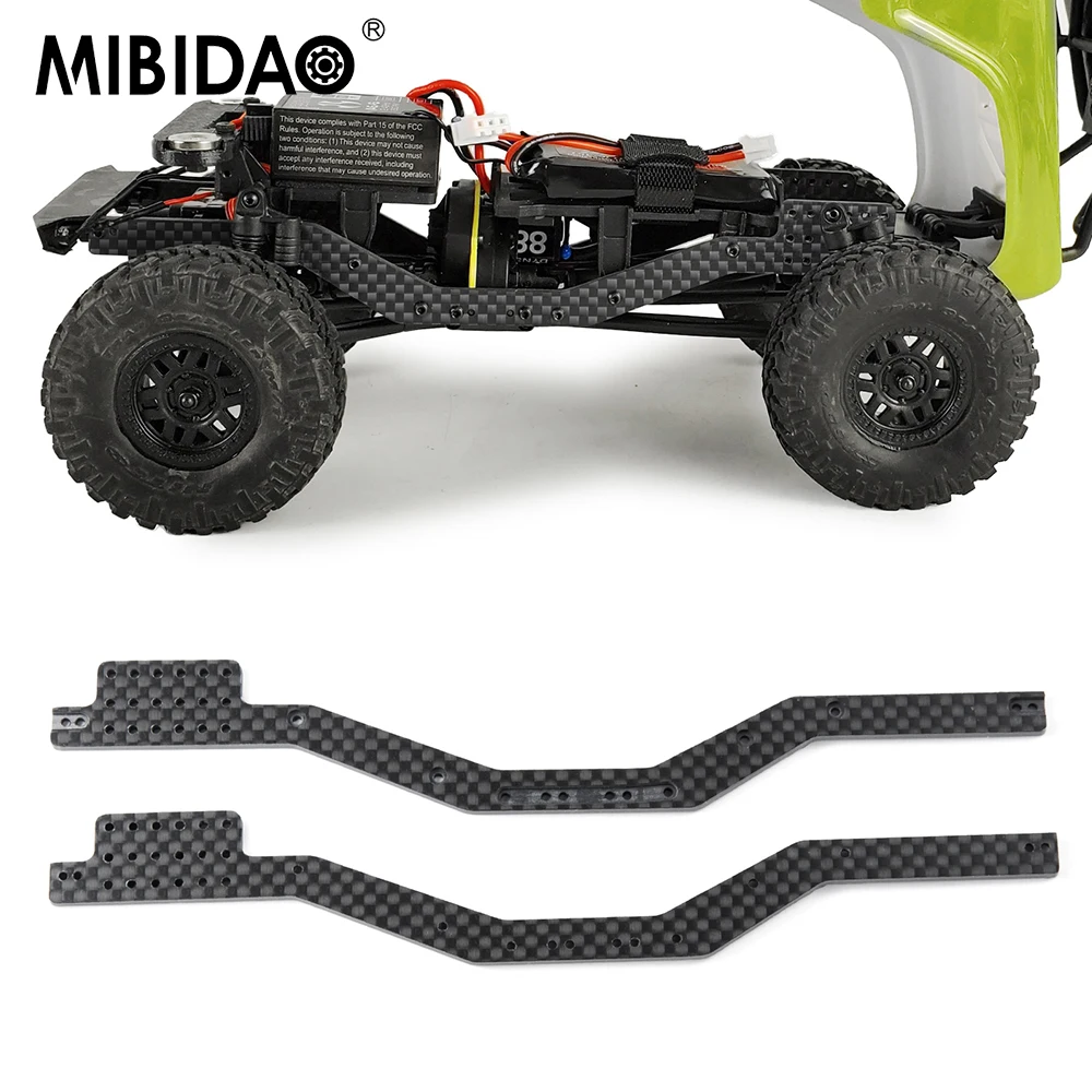 

MIBIDAO Carbon Fiber Chassis Frame Rails Girder for Axial SCX24 Deadbolt Chevrolet Jeep Wrangler Gladiator Bronco 1/24 RC Car