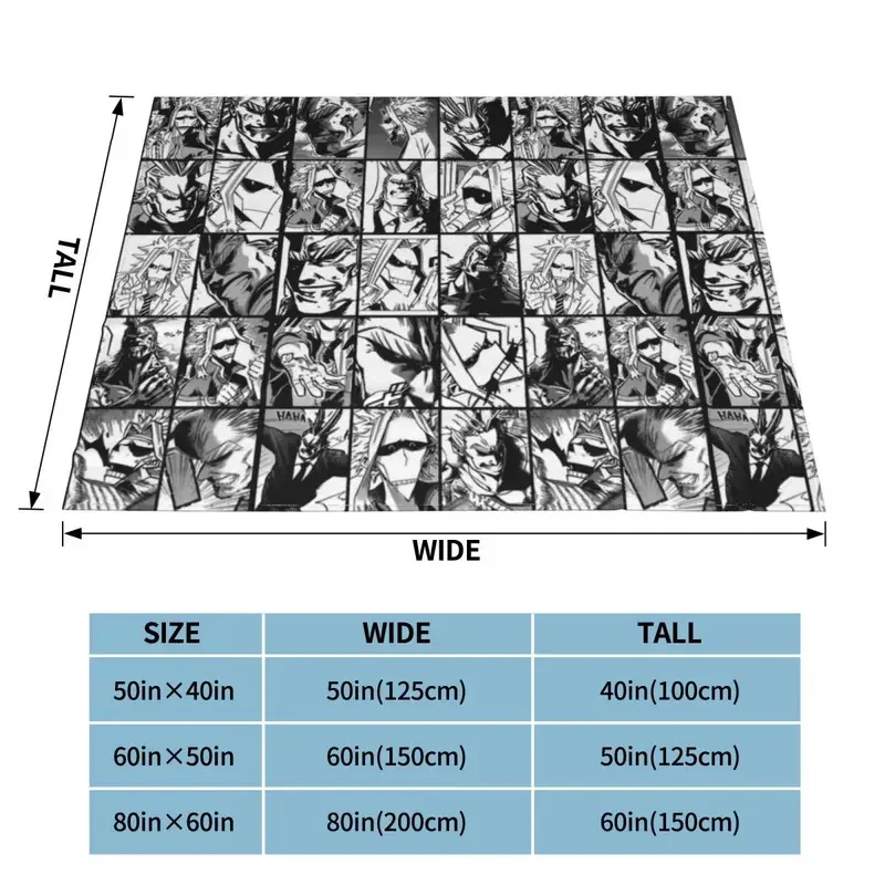Флисовые одеяла с коллажем Моя геройская Академия покрывала тошинори Яги для