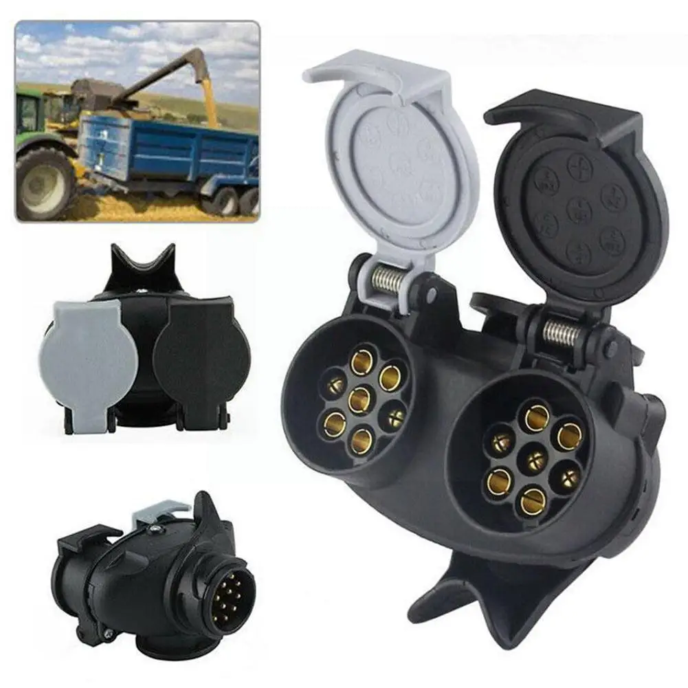 

13 Pin до 7 Pin евро трейлер буксировочные фургоны двойная розетка Прямая поставка коннектор переходник L7g8