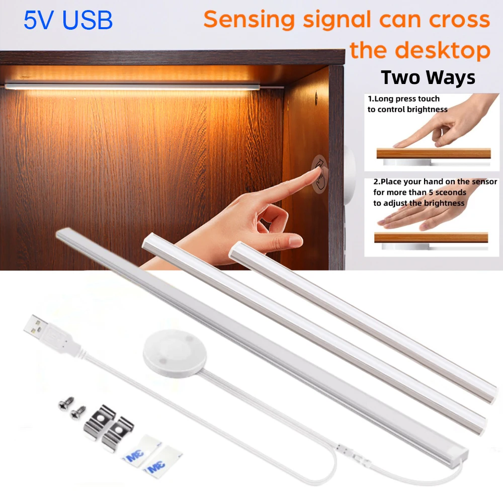 

5v USB LED Light Bar with Hand Sweep Motion Sensor Touch Dimmable Switch Rigid Strip Lights 30cm 40cm 50cm LED Tube Lamp Under C