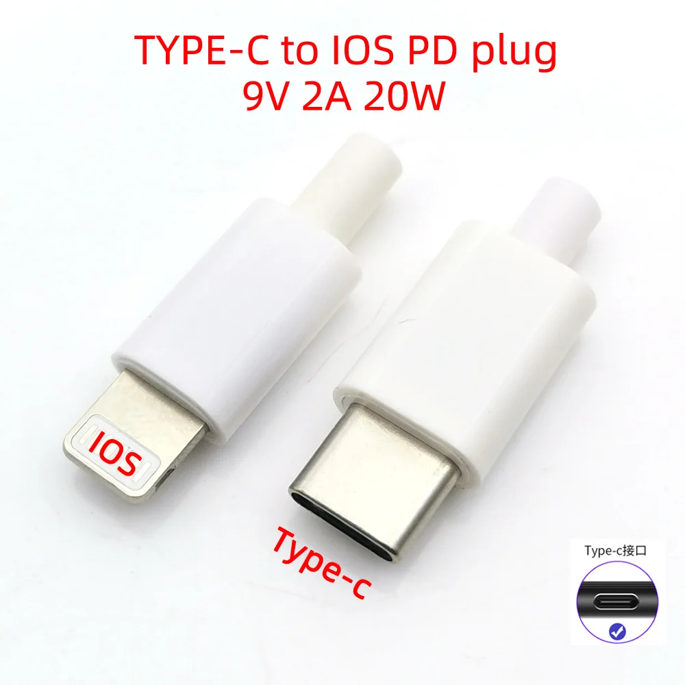 USB C to IOS welding Male plug connector with chip board 9V 2A 18W DIY 8pin Lightning fast charging plug adpter parts for IPHONE images - 6