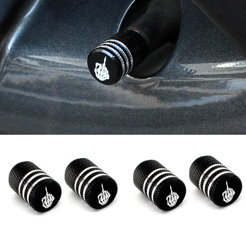 

4x Tire Stem Valve-Caps Middle Finger Mark Universal Stem Covers for Cars Motorcycles Airtight Seal Heavy Drop Shipping
