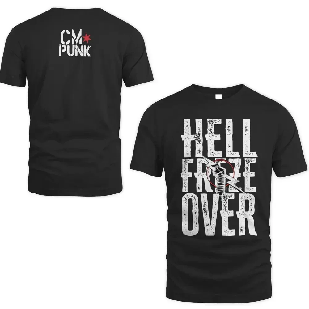 Фото Camiseta deportiva CM Punk guerrera impresa en 3D en verano 2025, mejor manga corta CM Punk en blanco y negro para hombres №2