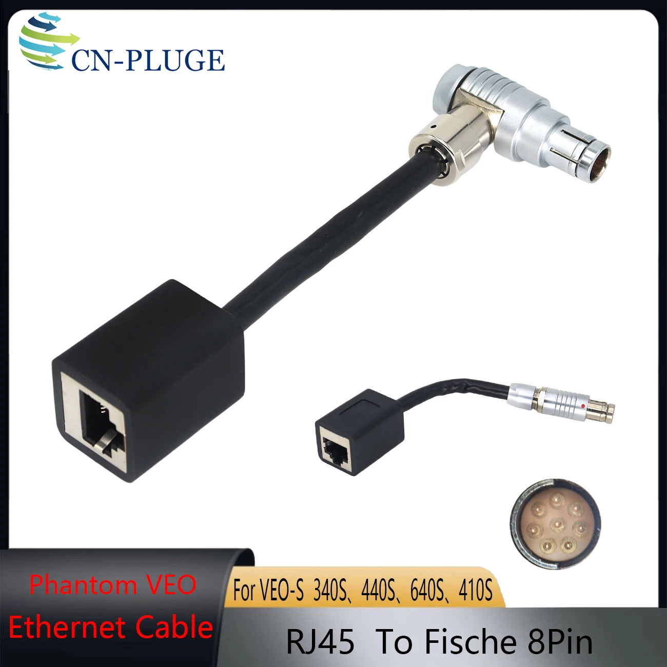 Фото Кабель Ethernet Fischer 8Pin на RJ45 (гнездо), экранированный, высокоскоростной, для камер Phantom VEO 340S 440S 640S/ T‑Series/UHS/Flex4K №1